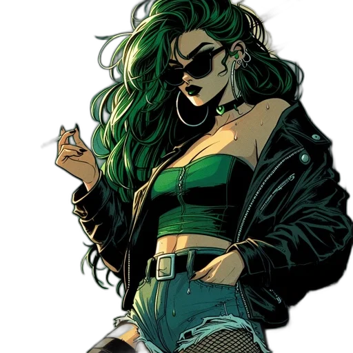 jacket, comic book art, concept art, cyberpunk transparent PNG cut-out