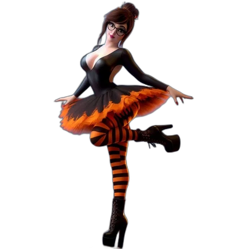 dress, staff, 3d render, concept art transparent PNG cut-out