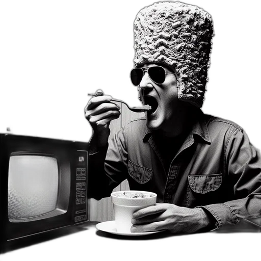 robot, food, hat, jacket transparent PNG cut-out