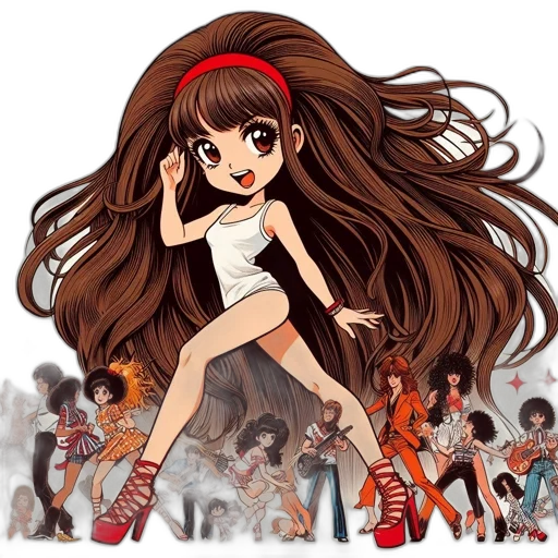 hair, dress, anime, cartoon transparent PNG cut-out