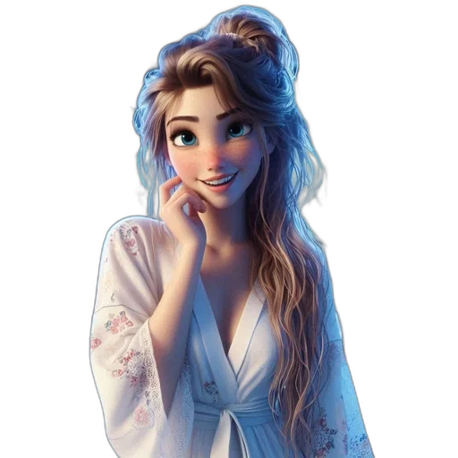 dress, face, crown, staff transparent PNG cut-out