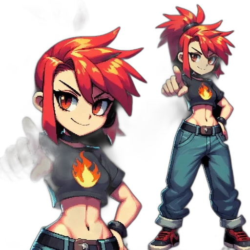 concept art, pixel art, anime, cartoon transparent PNG cut-out