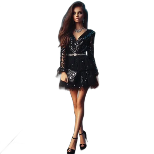 dress, photorealistic, concept art, 3d render transparent PNG cut-out
