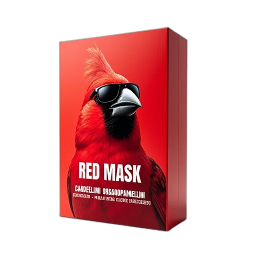 mask, 3d render, concept art, red transparent PNG cut-out