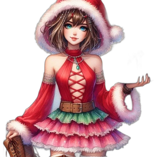 dress, staff, hat, fantasy art transparent PNG cut-out