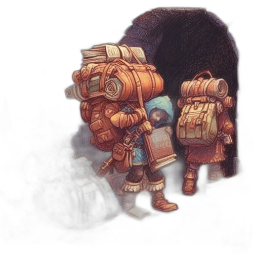jacket, weapon, staff, hat transparent PNG cut-out