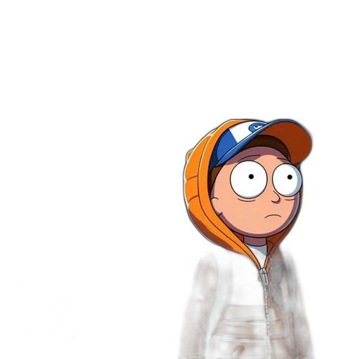 hat, jacket, face, creature transparent PNG cut-out