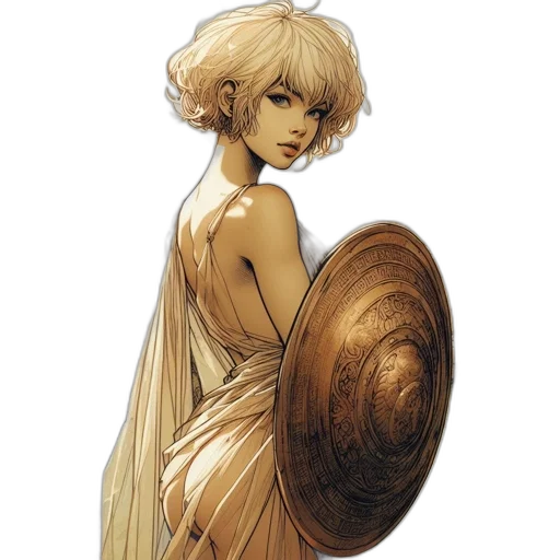 dress, hair, crown, weapon transparent PNG cut-out