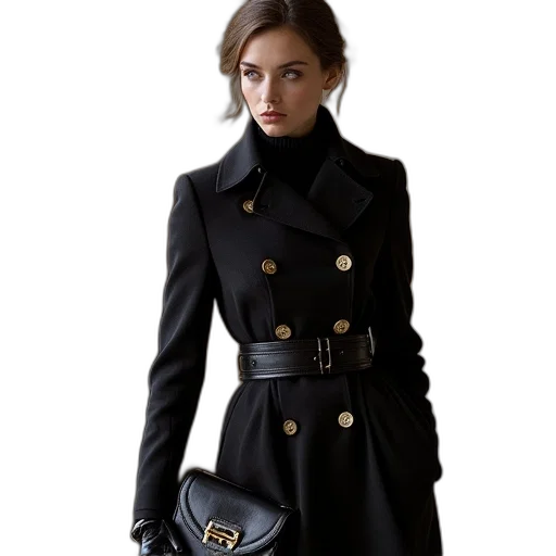 jacket, dress, photorealistic, dark transparent PNG cut-out
