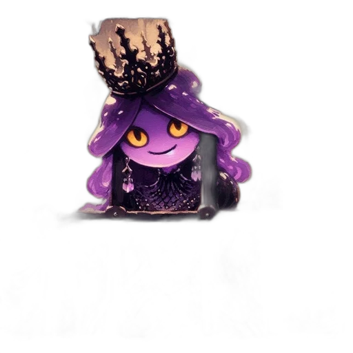 hat, crown, staff, creature transparent PNG cut-out