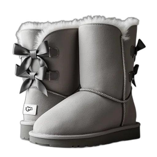 shoes, 3d render, monochrome, ugg transparent PNG cut-out