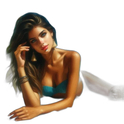 jewelry, dress, photorealistic, oil painting transparent PNG cut-out