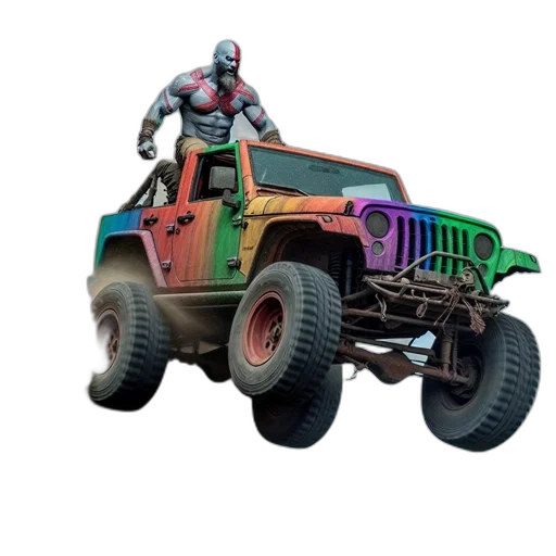 car, weapon, robot, 3d render transparent PNG cut-out