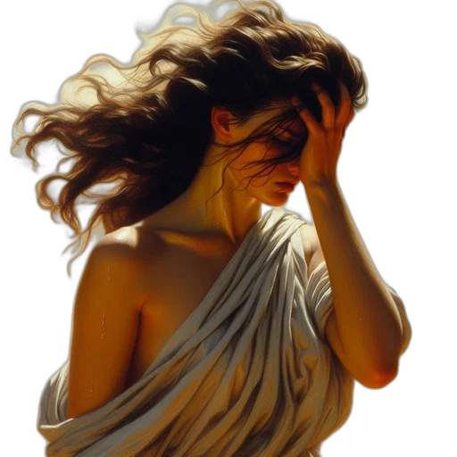 dress, hair, face, jewelry transparent PNG cut-out