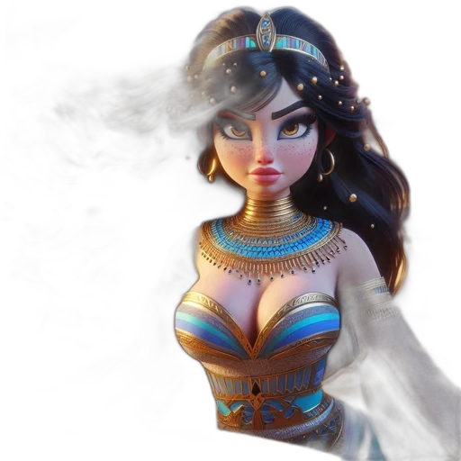 jewelry, dress, fantasy art, 3d render transparent PNG cut-out