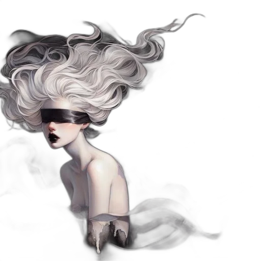 hair, mask, dress, creature transparent PNG cut-out