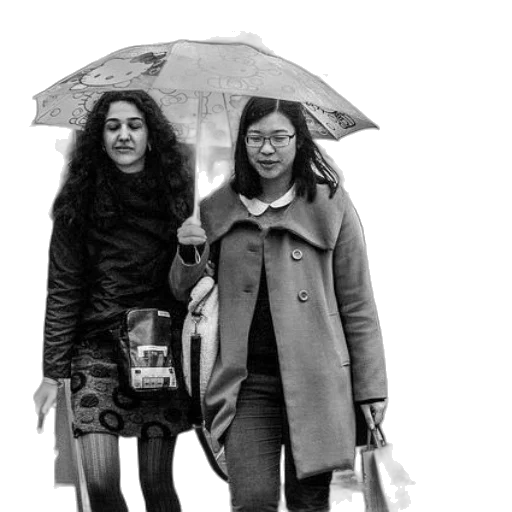 umbrella, jacket, dress, photorealistic transparent PNG cut-out