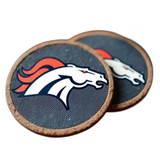 jewelry, two, coasters, broncos transparent PNG cut-out