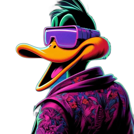 mask, jacket, animal, vaporwave transparent PNG cut-out