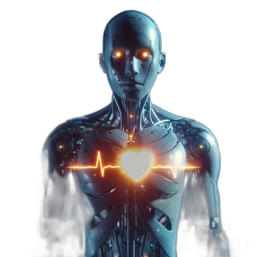 robot, concept art, cyberpunk, 3d render transparent PNG cut-out