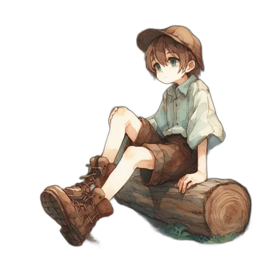 hat, staff, shoes, weapon transparent PNG cut-out