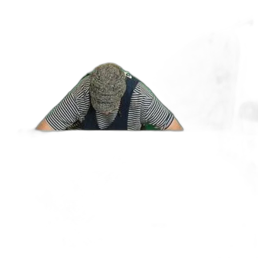 hat, jacket, mask, staff transparent PNG cut-out