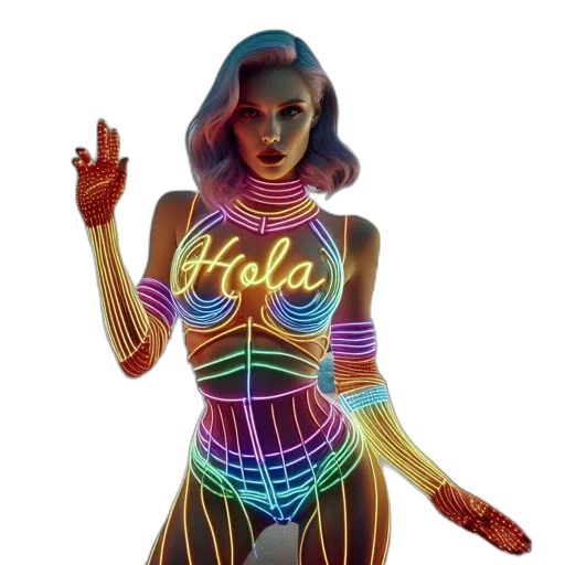 jewelry, dress, robot, cyberpunk transparent PNG cut-out