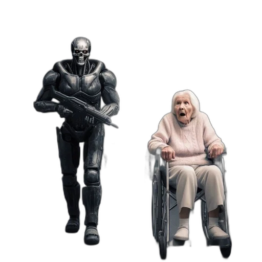 robot, weapon, concept art, 3d render transparent PNG cut-out