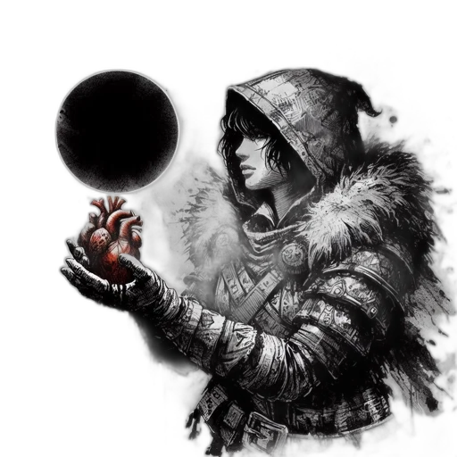 jacket, staff, sword, fantasy art transparent PNG cut-out