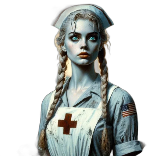staff, face, dress, fantasy art transparent PNG cut-out