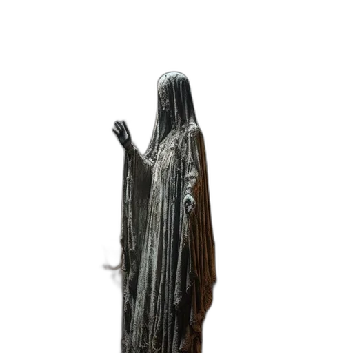 dress, staff, hair, creature transparent PNG cut-out