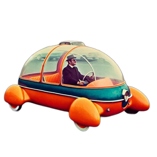 car, umbrella, hat, 3d render transparent PNG cut-out