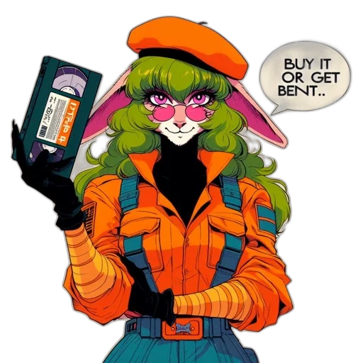 jacket, robot, hat, staff transparent PNG cut-out