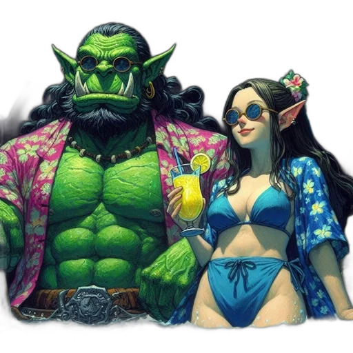 fantasy art, concept art, comic book art, pixel art transparent PNG cut-out