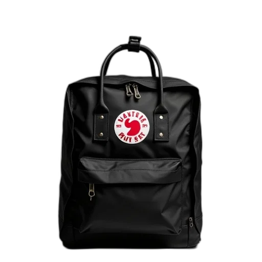 black, kanken, backpack, front transparent PNG cut-out