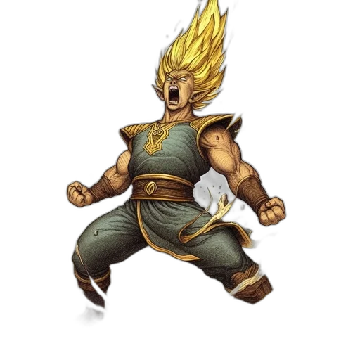 dragon, staff, hair, mask transparent PNG cut-out