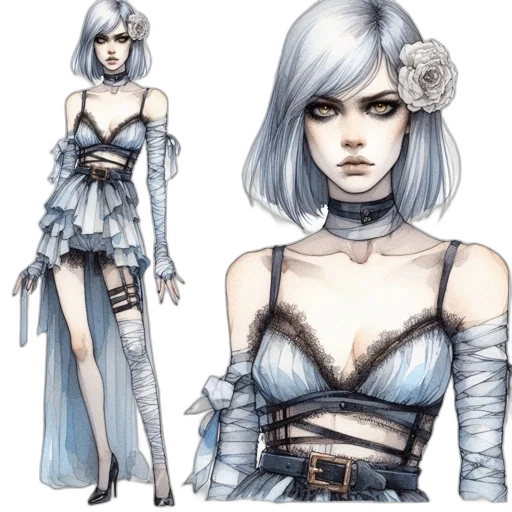 concept art, fantasy art, comic book art, watercolor transparent PNG cut-out
