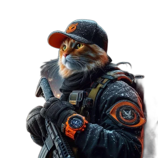 animal, staff, jacket, hat transparent PNG cut-out