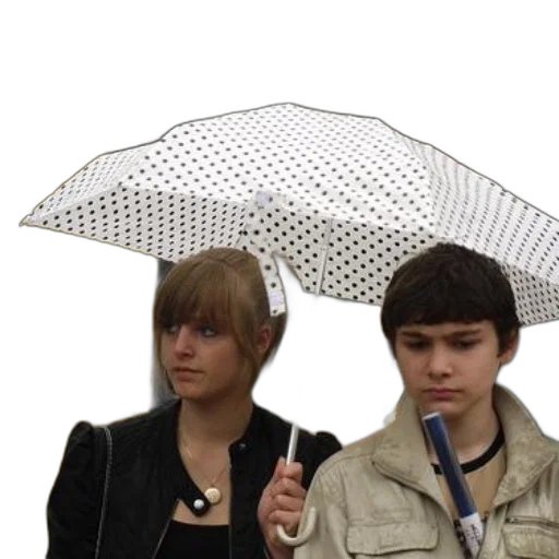 umbrella, staff, jacket, hat transparent PNG cut-out