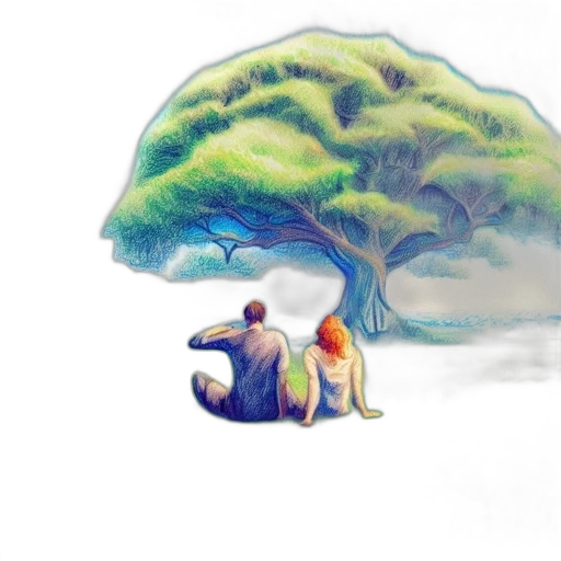 tree, watercolor, concept art, fantasy art transparent PNG cut-out