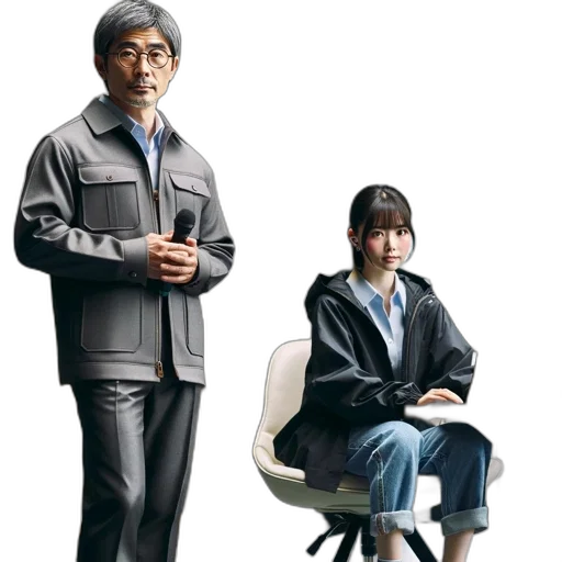 jacket, staff, furniture, robot transparent PNG cut-out