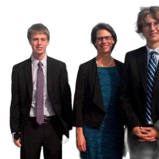 staff, three, individuals, pose transparent PNG cut-out