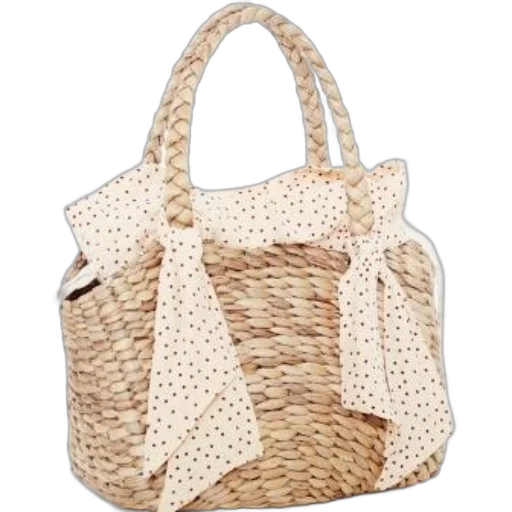 woven, straw, tote, bag transparent PNG cut-out