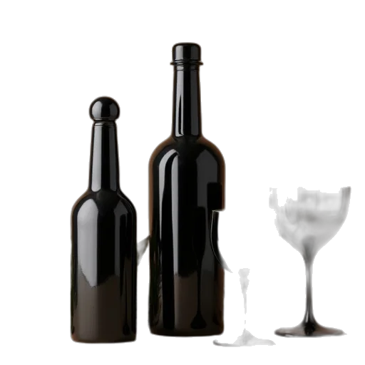 bottle, food, furniture, 3d render transparent PNG cut-out