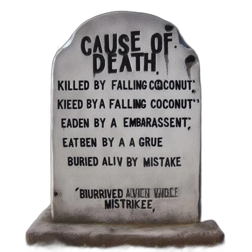 jacket, bottle, tombstone, humorously transparent PNG cut-out