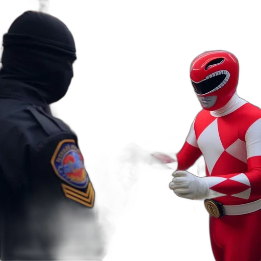 jacket, mask, robot, weapon transparent PNG cut-out