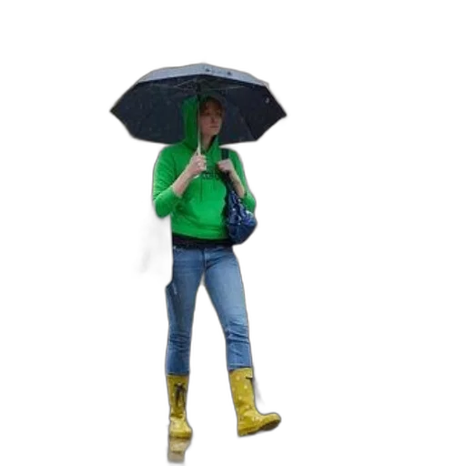 umbrella, jacket, hat, staff transparent PNG cut-out