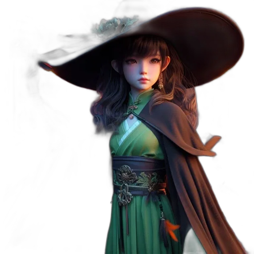 staff, dress, hat, dragon transparent PNG cut-out