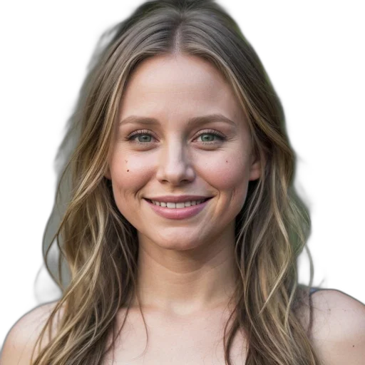 face, hair, dress, staff transparent PNG cut-out