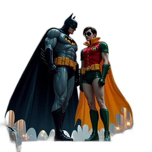comic book art, concept art, 3d render, batman transparent PNG cut-out